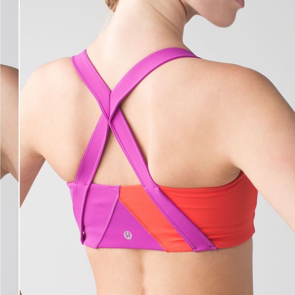 LULULEMON Kanto Catch Me Sports Bra Violet Alarming Purple Coral 10